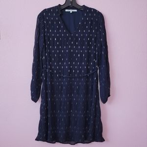 Collective Concepts Navy Ruched Long Sleeve Dress/  S.